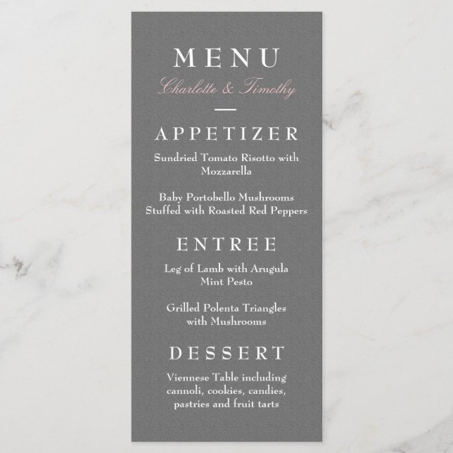 Love & Marriage Menu Mariage moderne (Devant)