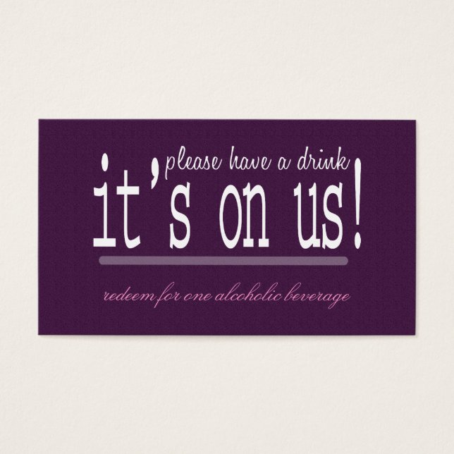 Love & Marriage Modern Mariage Boire billet (Devant)