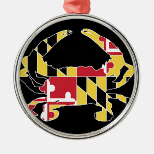 Love Maryland Metal Ornament