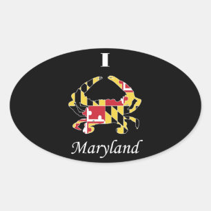 Love Maryland Oval Sticker