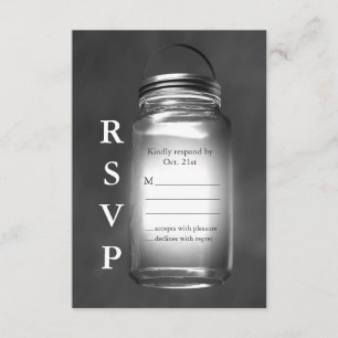 Love Mason Jars on Chalkboard RSVP Card