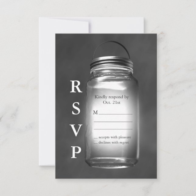 Love Mason Jars sur Chalkboard RSVP (Devant)