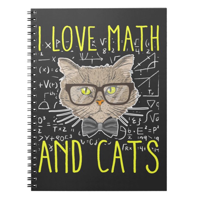 Love Math and Cats Mathematician Nerd Notebook (Front)
