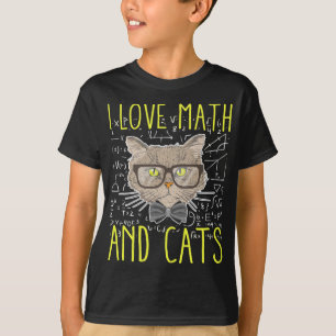Love Math and Cats Mathematician Nerd T-Shirt