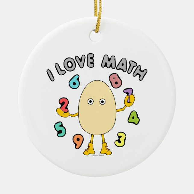 Love Math Ceramic Ornament (Front)