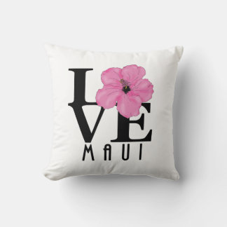 LOVE Maui Pink Throw Pillow