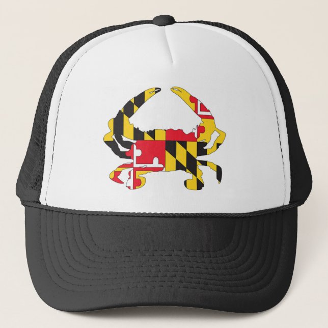Love MD Flag Crab Trucker Hat (Front)