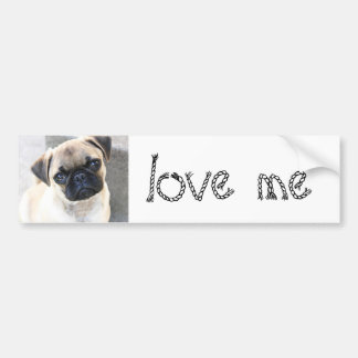 love me - cute mops bumper sticker