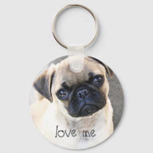love me - cute mops keychain