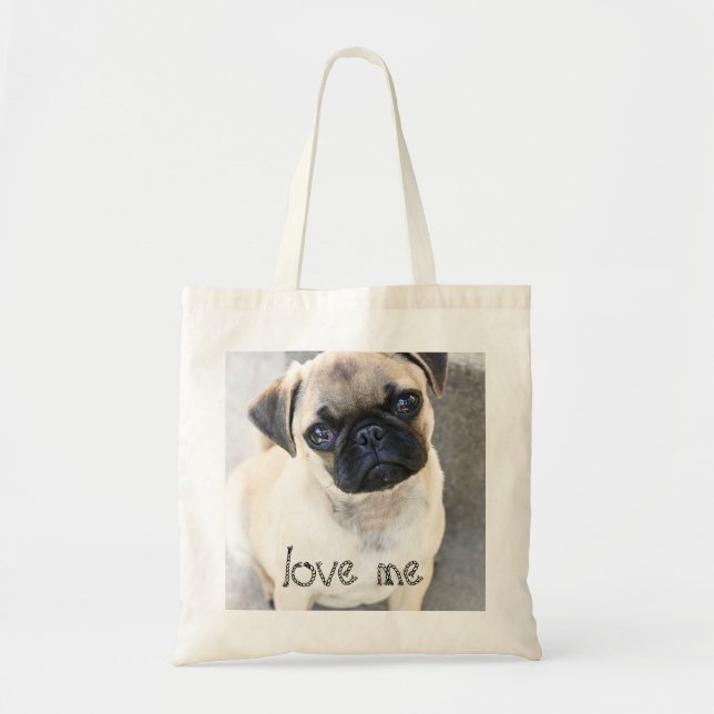 love me - cute mops tote bag (Front)