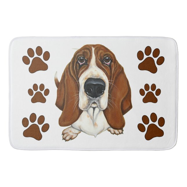 Love Me Dog Basset Hound Bath Mat (Front)