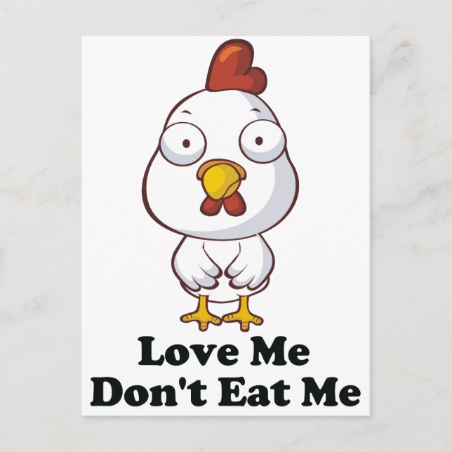 Love Me Don't Eat Me Hen Design Postcard (Front)