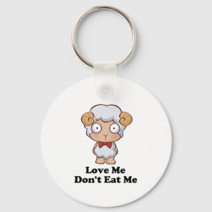 Love Me Don't Eat Me Sheep Design Keychain