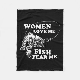 Love Me Fish Fear Me Funny Fathers Day Present For Fleece Blanket