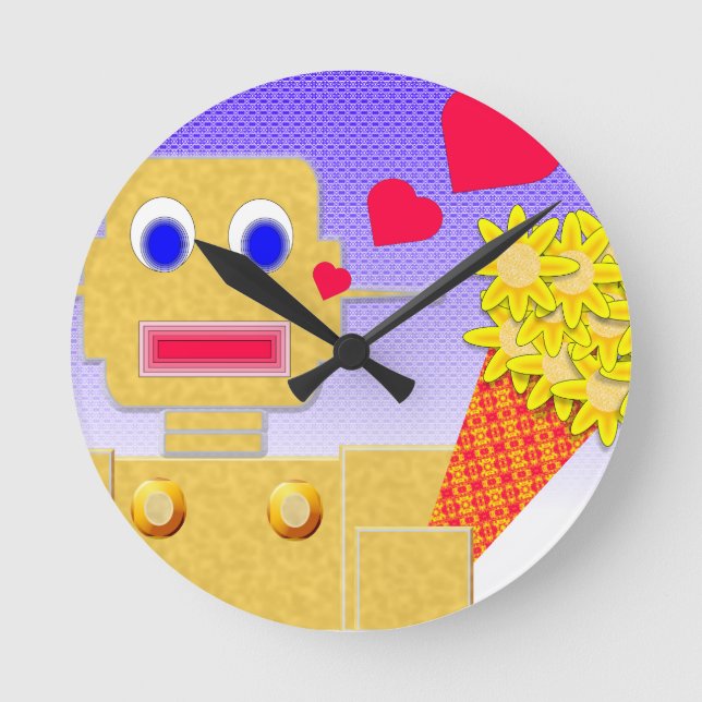Love Me, I'm a Bot Round Clock (Front)