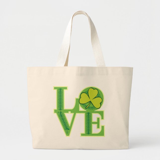 Love Me, I'm Irish Large Tote Bag (Front)