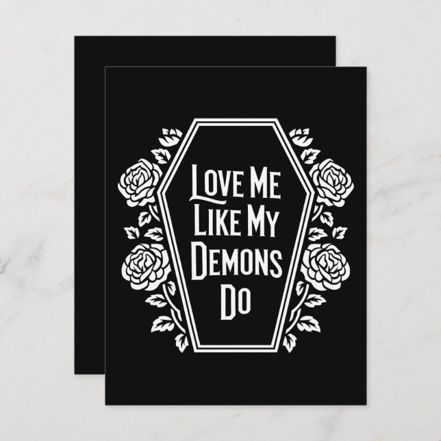 Love Me Like My Demons Do Dark  Holiday Card (Front/Back)