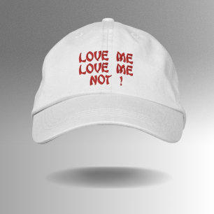 "Love Me, Love Me Not" Valentine's Day Embroidered Hat