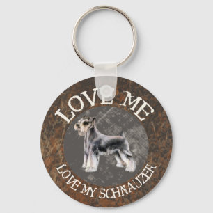 Love me, love my Schnauzer Keychain