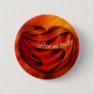 Love Me Tender fire red waves 2 Inch Round Button