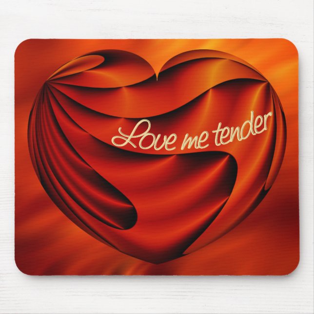 Love Me Tender - fire red waves Mouse Pad (Front)