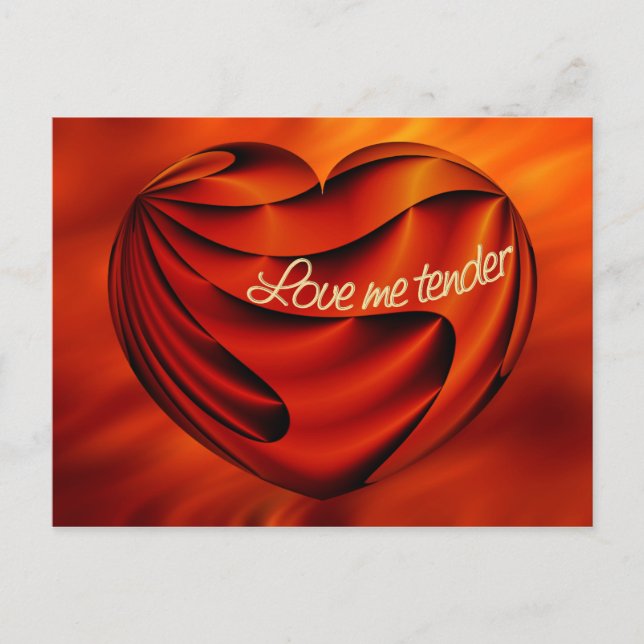 Love Me Tender | fire red waves Postcard (Front)