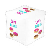 Love Means Doughnuts 2 June Valentines Doughnut Da Pouf (Angled Back)
