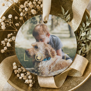 Love & Memories Holiday Stars Pet Memorial Photo Ornament