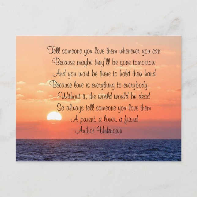 Love Memories Remembering Loved Family Friend Miss Postcard (Front)
