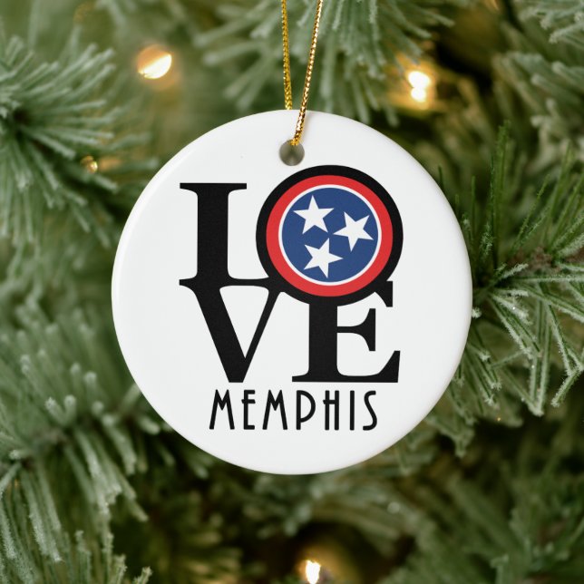 LOVE Memphis Ceramic Ornament (Tree)