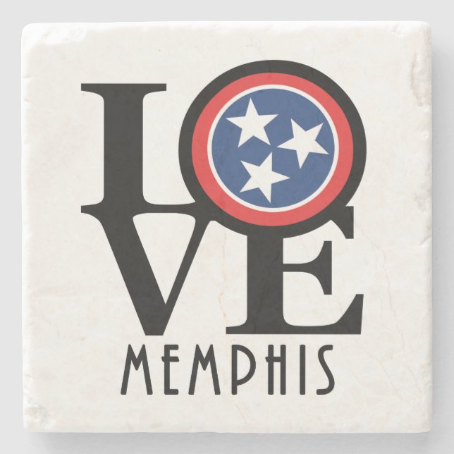 LOVE Memphis Stone Coaster (Front)