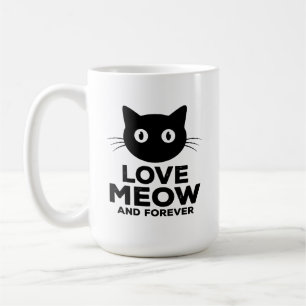 Love Meow and Forever Cat Lover Modern Minimalist  Coffee Mug