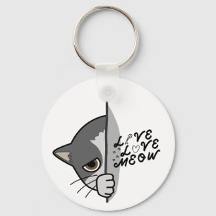 love meow cat lover design #catlover #catlife #cat keychain