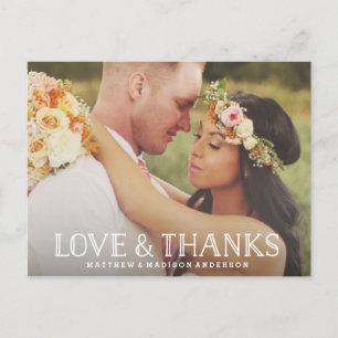 Love & Merci Boho   Carte postale mariage Merci