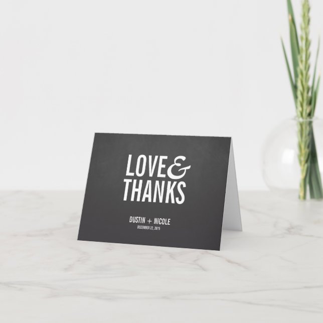 Love & Merci Chalkboard Merci Cartes de notes (Devant)
