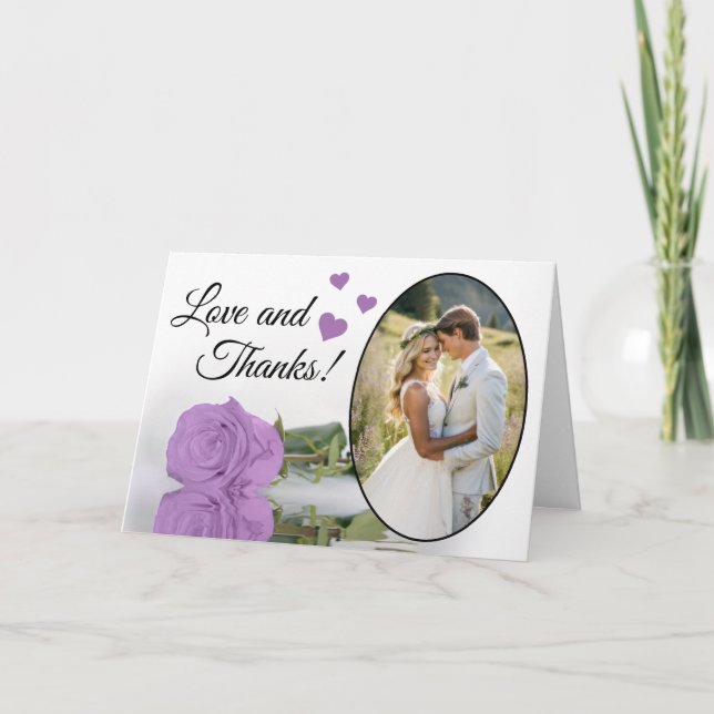 Love & Merci Elegant Lilac Purple Rose Mariage (Devant)