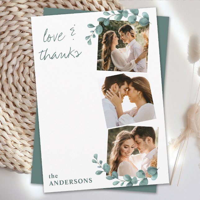 Love Merci Eucalyptus Greenery 3 Mariage photo (Créateur téléchargé)