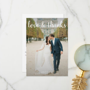 Love & Merci Script 2 Photo QR Code Mariage