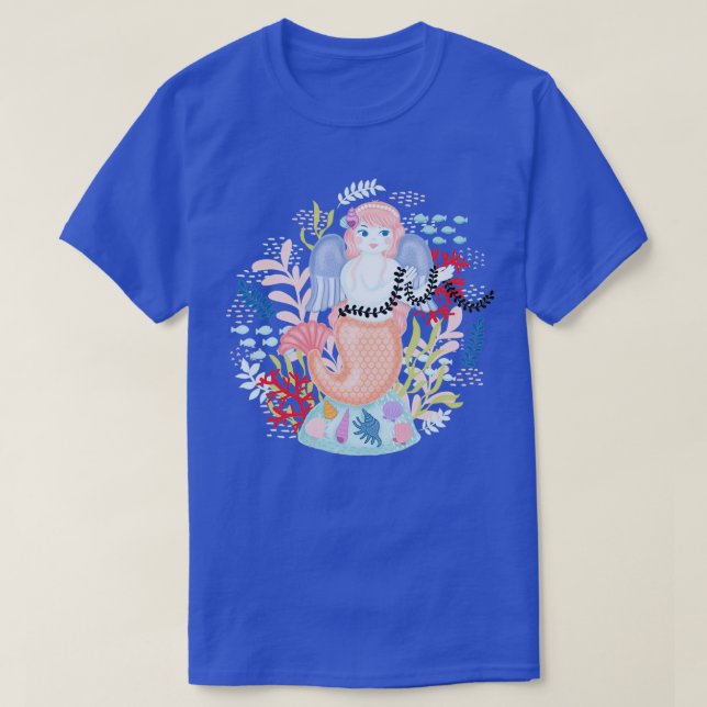 Love Mermaid Illustration T-Shirt (Design Front)