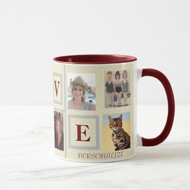 LOVE MESSAGE EASY FILL 8 PHOTO COLLAGE  MUG (Right)