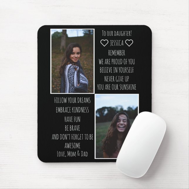 Love Message Gift For Daughter Photo Mousepad (With Mouse)