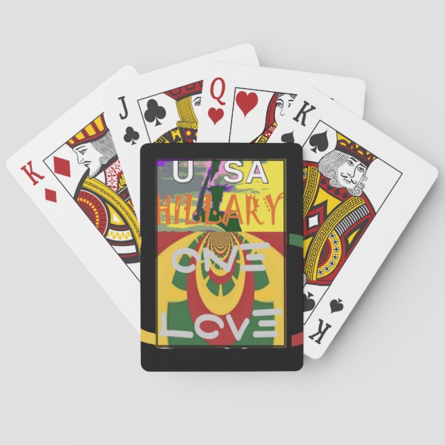 Love Message in Rasta Colours Art Print Playing Cards (Back)