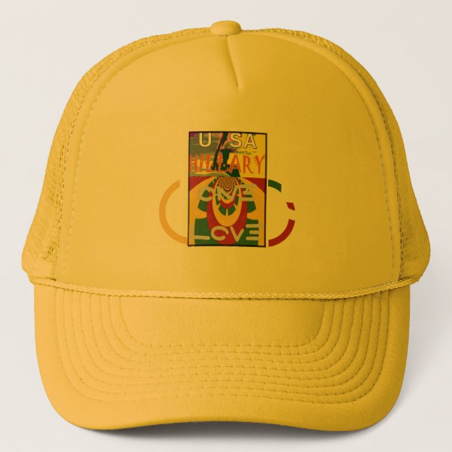 Love Message in Rasta Colours Art Print Trucker Hat (Front)