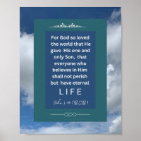 Love Message - John 3-16 - 8 x 10 Poster