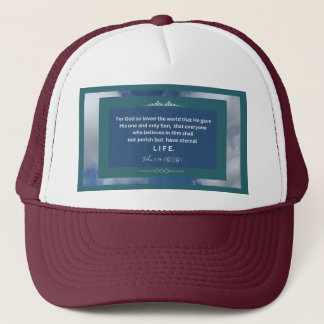 Love Message - John 3-16 - Maroon and White Trucker Hat