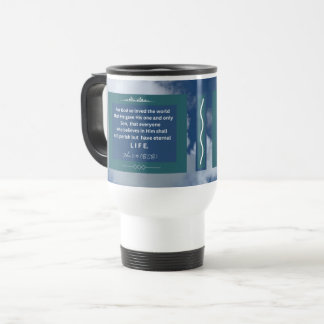Love Message - John 3-16 - White Travel Mug