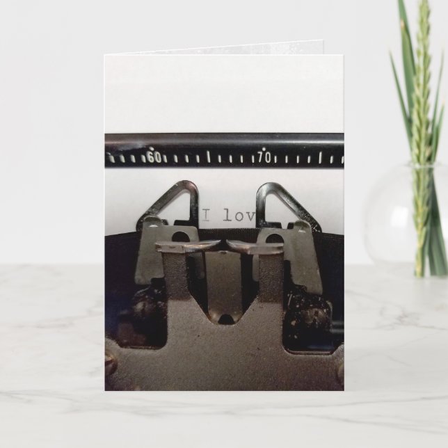 love message on retro typewriter card (Front)