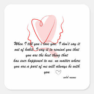 love messages square sticker