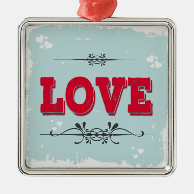 Love Metal Ornament (Front)