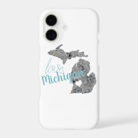 Love Michigan Floral Filled Silhouette